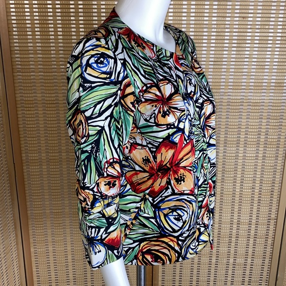 🔷Coldwater Creek Floral Print Jacket Spring / Summer Size 8 Petite - Picture 4 of 7
